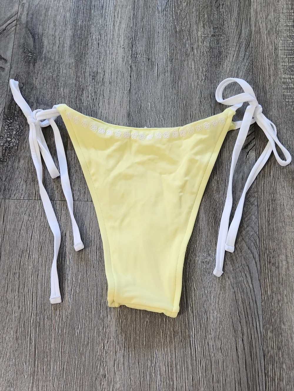 Frankies Bikini X Pink Popcorn Yellow Side Tie Bikini Bottom‎
